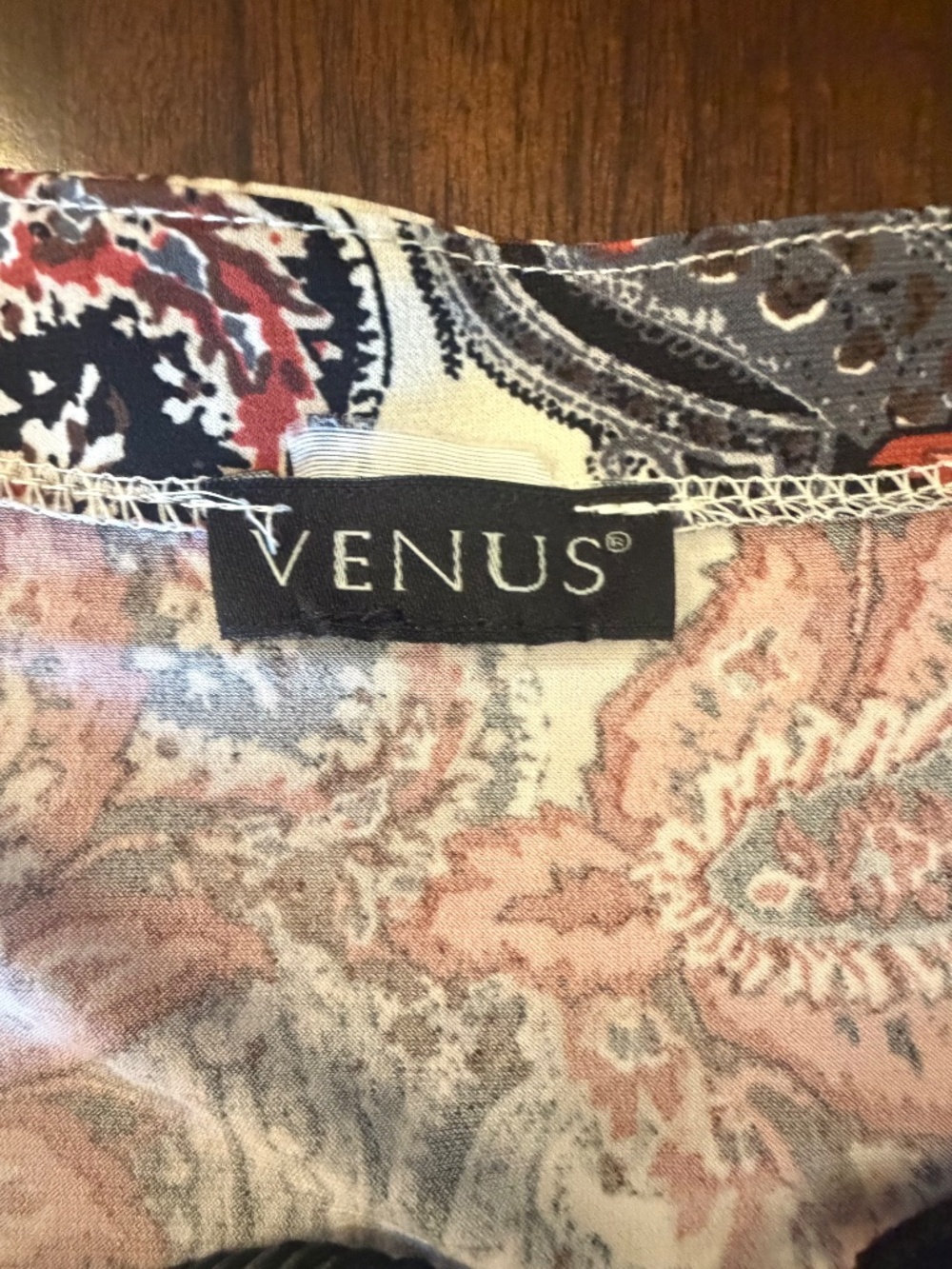 Venus Boho Paisley Print Floral Bell Sleeve lace up V-Neck, Festival Size Medium - Picture 7 of 11